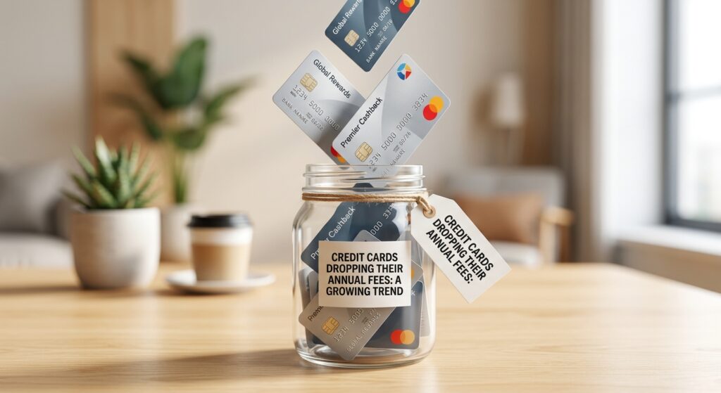 Illustration for the article: Credit Cards Dropping Their Annual Fees: A Growing Trend