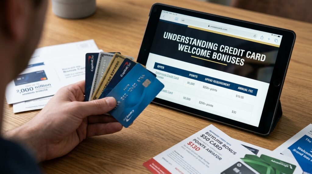 Illustration for the article: Understanding Credit Card Welcome Bonuses: How Issuers Compete for New Customers